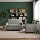 vidaXL Tárolós kanapé szett 2 db Világosszürke Poliészter