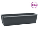vidaXL Virágboxok euro raklapokhoz 24 pcs Szürke 36 x 13,5 x 9,5 cm