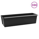 vidaXL Virágboxok euro raklapokhoz 24 pcs Fekete 36 x 13,5 x 9,5 cm