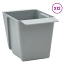 vidaXL Virágboxok euro raklapokhoz 12 pcs Világosszürke