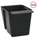 vidaXL Virágboxok euro raklapokhoz 24 pcs Fekete 13,5 x 9 x 9,5 cm