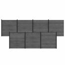 vidaXL Kerítés Készlet 7 db 1218 x 186 cm WPC és Alumínium Szürke