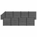 vidaXL Kerítés Készlet 9 db 1484 x 186 cm WPC és Alumínium Szürke