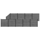 vidaXL Kerítés Készlet 10 db 1657 x 186 cm WPC és Alumínium Szürke