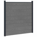 vidaXL Kerítés Készlet 10 db 1657 x 186 cm WPC és Alumínium Szürke