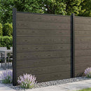 vidaXL Kerítés Készlet 2 pcs 353 x 186 cm WPC és Alumínium Fekete