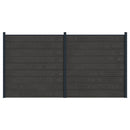 vidaXL Kerítés Készlet 2 pcs 353 x 186 cm WPC és Alumínium Fekete