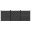 vidaXL Kerítés Készlet 3 pcs 526 x 186 cm WPC és Alumínium Fekete
