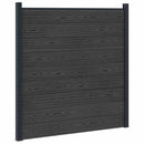 vidaXL Kerítés Készlet 5 pcs 872 x 186 cm WPC és Alumínium Fekete
