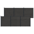 vidaXL Kerítés Készlet 6 pcs 1045 x 186 cm WPC és Alumínium Fekete