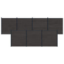 vidaXL Kerítés Készlet 7 pcs 1218 x 186 cm WPC és Alumínium Fekete