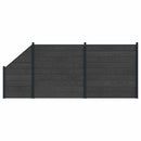 vidaXL Kerítés Készlet 3 pcs 446 x 186 cm WPC és Alumínium Fekete