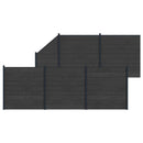 vidaXL Kerítés Készlet 6 pcs 965 x 186 cm WPC és Alumínium Fekete