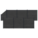 vidaXL Kerítés Készlet 7 pcs 1138 x 186 cm WPC és Alumínium Fekete