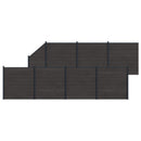 vidaXL Kerítés Készlet 8 pcs 1311 x 186 cm WPC és Alumínium Fekete