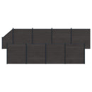 vidaXL Kerítés Készlet 9 pcs 1484 x 186 cm WPC és Alumínium Fekete