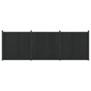 vidaXL Kerítéselem 3 db 530 x 186,5 cm WPC és Alumínium Fekete