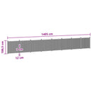 vidaXL Kerítéselem 8 db 1405 x 186,5 cm WPC és Alumínium Fekete