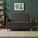 vidaXL Tárolós Kanapé Sötét Barna 122 x 78 x 87 cm Poliészter
