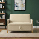 vidaXL Tárolós Kanapé Krémszínű 122 x 78 x 87 cm Poliészter
