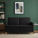 vidaXL Tárolós Kanapé Fekete 152 x 78 x 87 cm Poliészter
