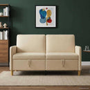 vidaXL Tárolós Kanapé Krémszínű 152 x 78 x 87 cm Poliészter