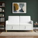 vidaXL Tárolós Kanapé Fehér 152 x 78 x 87 cm Poliészter