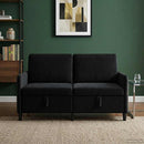 vidaXL Tárolós Kanapé Fekete 152 x 78 x 87 cm Poliészter