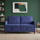 vidaXL Tárolós Kanapé Rendőrségi kék 152 x 78 x 87 cm Poliészter