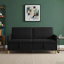 vidaXL Tárolós Kanapé Fekete 172 x 78 x 87 cm Poliészter