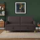 vidaXL Tárolós Kanapé Sötét Barna 172 x 78 x 87 cm Poliészter