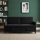 vidaXL Tárolós Kanapé Fekete 172 x 78 x 87 cm Poliészter