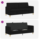 vidaXL Tárolós Kanapé Fekete 192 x 78 x 87 cm Poliészter
