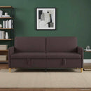 vidaXL Tárolós Kanapé Sötét Barna 192 x 78 x 87 cm Poliészter