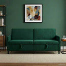 vidaXL Tárolós Kanapé Sötétzöld 192 x 78 x 87 cm Poliészter