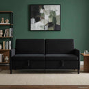 vidaXL Tárolós Kanapé Fekete 192 x 78 x 87 cm Poliészter