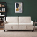 vidaXL Tárolós Kanapé Krémszínű 192 x 78 x 87 cm Poliészter
