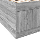 vidaXL Ágykeret tárolóval fiókkal Szürke Sonoma 80 x 200 cm Szerelt Fa
