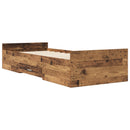 vidaXL Ágykeret tárolóval fiókkal Antik Fa 80 x 200 cm Szerelt Fa
