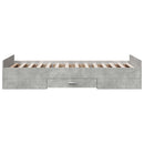 vidaXL Ágykeret tárolóval fiókkal Betonszürke 80 x 200 cm Szerelt Fa