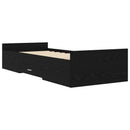 vidaXL Ágykeret tárolóval fiókkal Fekete Tölgy 80 x 200 cm Szerelt Fa