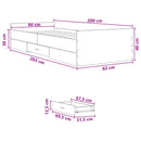 vidaXL Ágykeret tárolóval Kézműves Tölgy színű 80 x 200 cm Szerelt Fa
