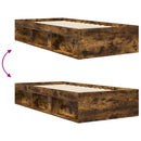 vidaXL Ágykeret tárolóval Füstös Tölgy 80 x 200 cm Szerelt Fa