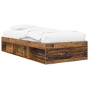 vidaXL Ágykeret tárolóval polcokkal Antik Fa 80 x 200 cm Szerelt Fa