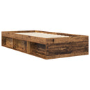 vidaXL Ágykeret tárolóval polcokkal Antik Fa 80 x 200 cm Szerelt Fa
