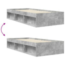vidaXL Ágykeret tárolóval polcokkal Betonszürke 80 x 200 cm Szerelt Fa