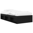 vidaXL Ágykeret tárolóval Fekete Tölgy 80 x 200 cm Szerelt Fa
