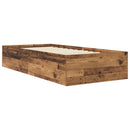 vidaXL Padlós ágykeret Antik Fa 80 x 200 cm Szerelt Fa