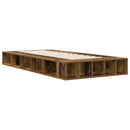 vidaXL Ágykeret tárolóval polcokkal Antik Fa 80 x 200 cm Szerelt Fa