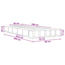 vidaXL Ágykeret tárolóval polcokkal Antik Fa 80 x 200 cm Szerelt Fa